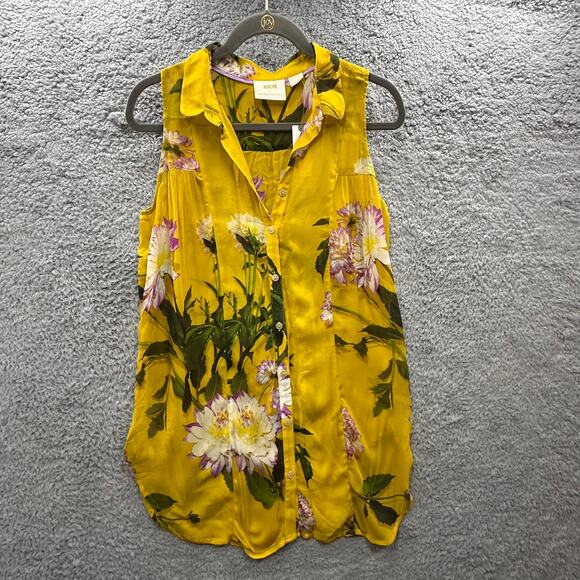 Maeve‎ by Anthropologie NWT Size 4 Yellow Floral Sleeveless Top Tunic Flowy - Picture 1 of 8